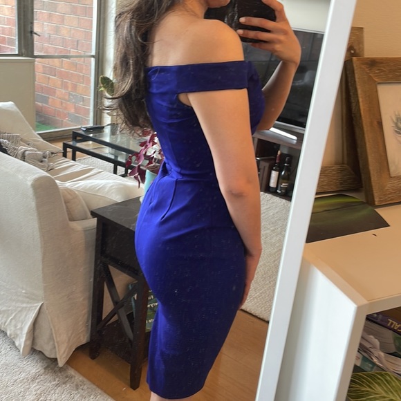 Blue/purple Ralph Lauren mini off the shoulder fitting dress - Picture 2 of 3